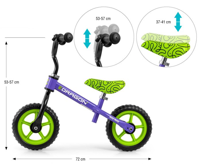 Rowerek biegowy Dragon Milly Mally – lekki rowerek biegowy Violet 2+